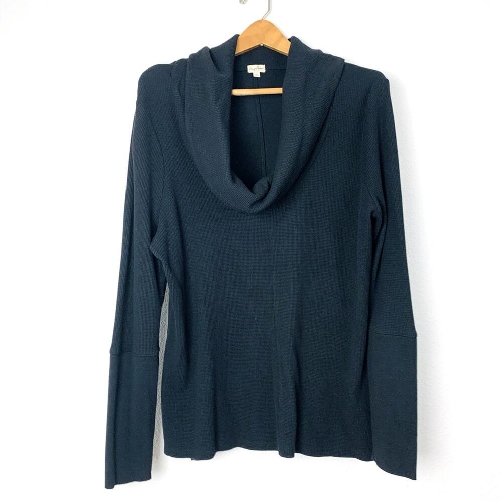 Chip & Pepper Black Cowl Neck Waffle knit Sweater